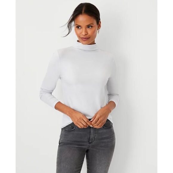 Ann Taylor Shimmer Turtleneck Top NEW - Picture 1 of 8